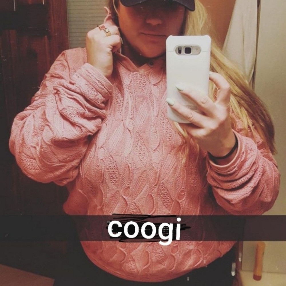 Rare pink Coogi sweater xxl